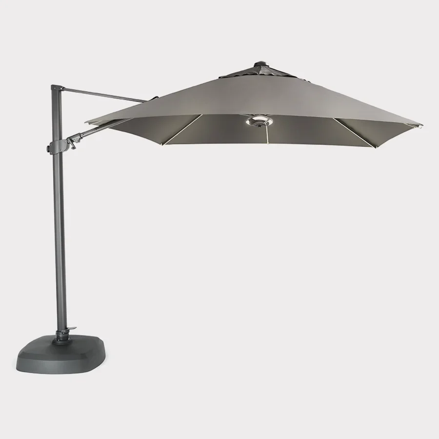 3.0m Square Free Arm Parasol with LED Lights and Wireless Speaker - Image 3