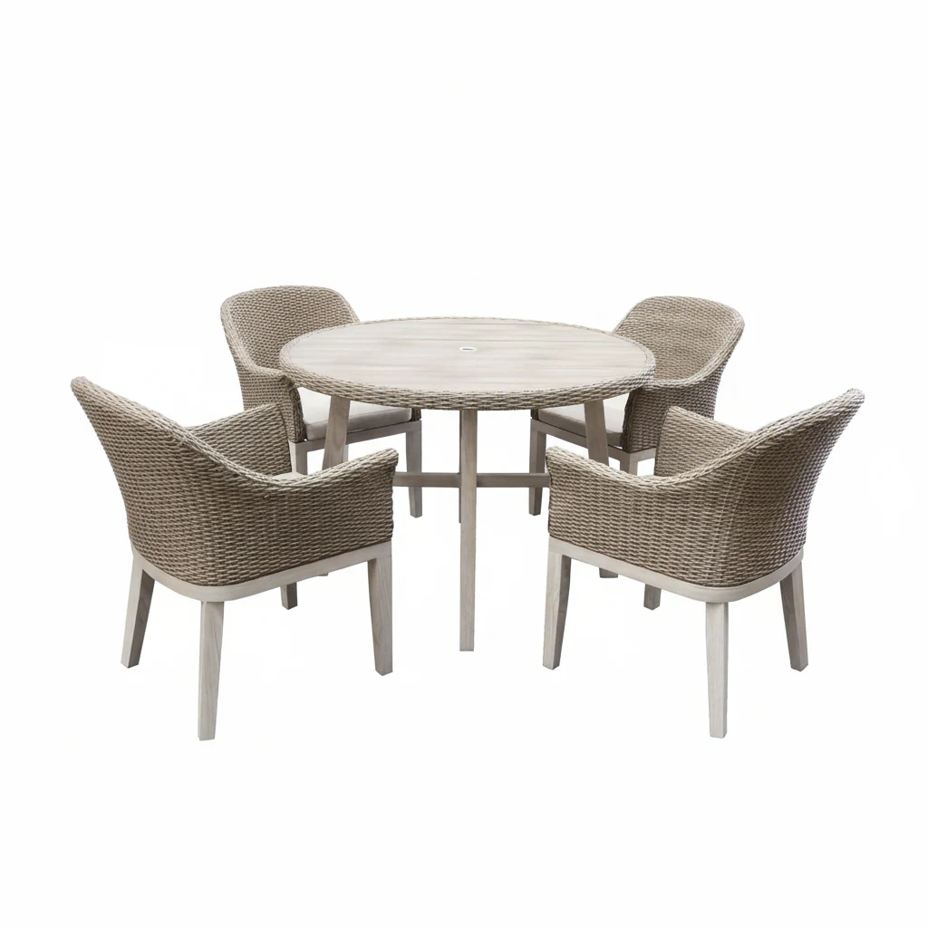 Avora 4 Seat Wicker Dining Set - Image 7