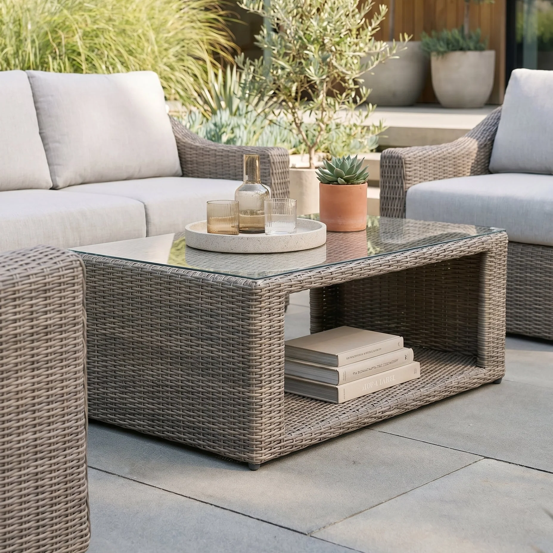 Azore Wicker Sofa Set with Coffee Table - Image 3