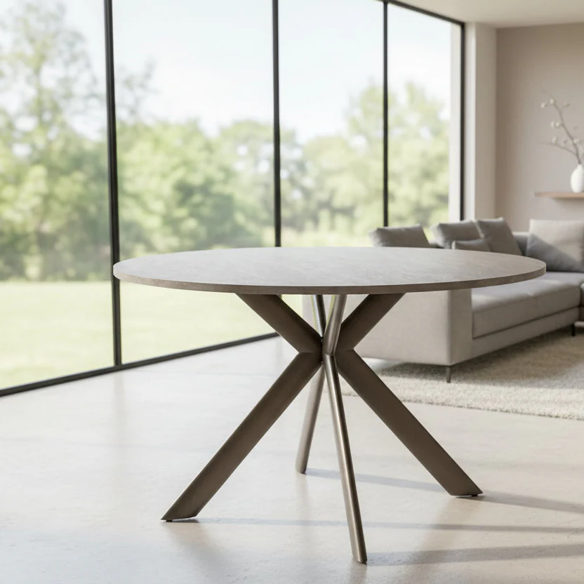 Boston Round Table heat resistant melamine table - Light Grey