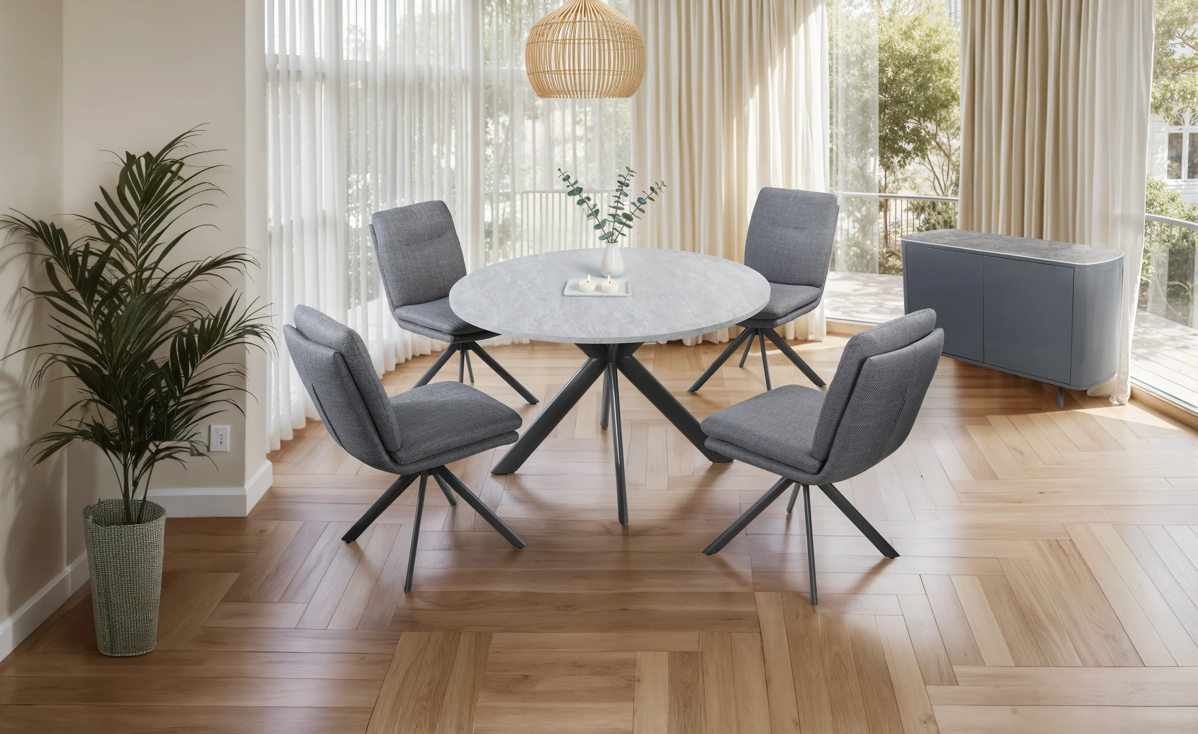 Boston Round Table heat resistant melamine table - Light Grey - Image 2