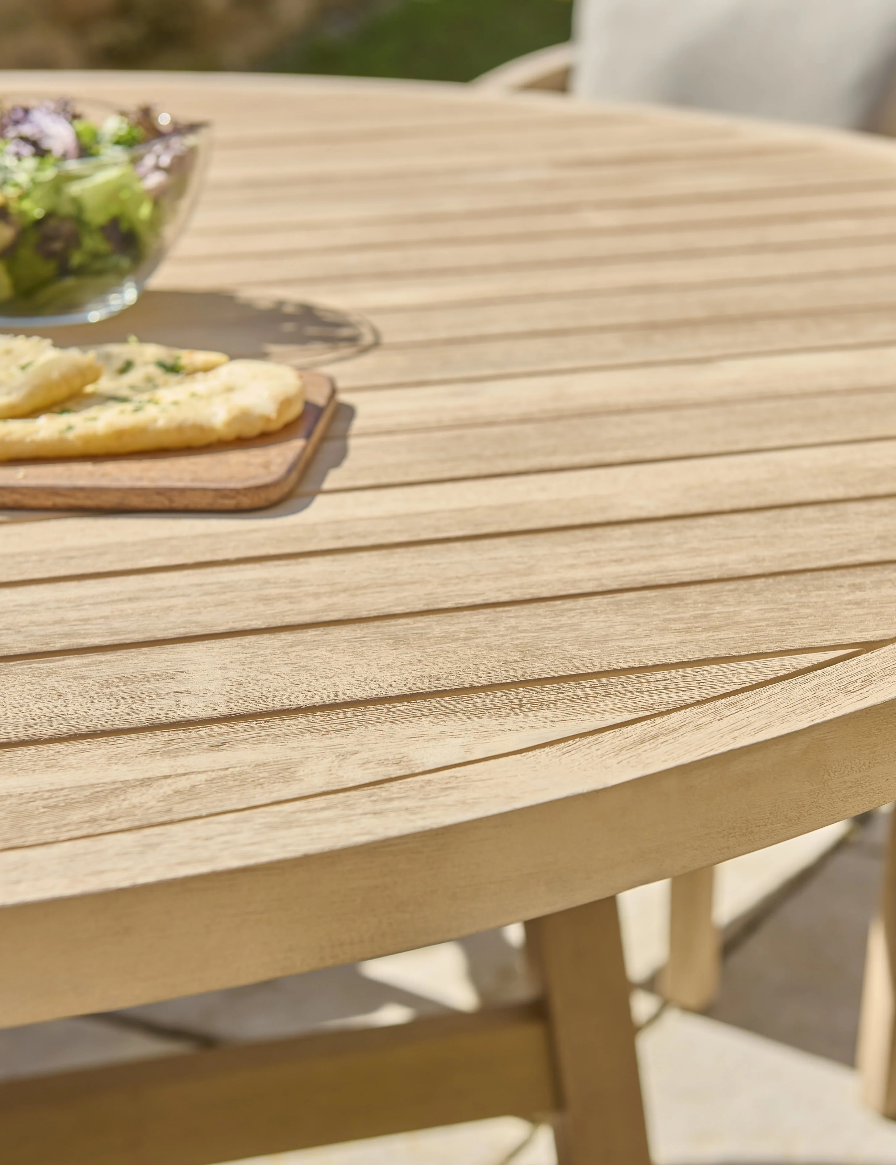 Cora Acacia Wood 4 Seat Round Dining Set - Image 3