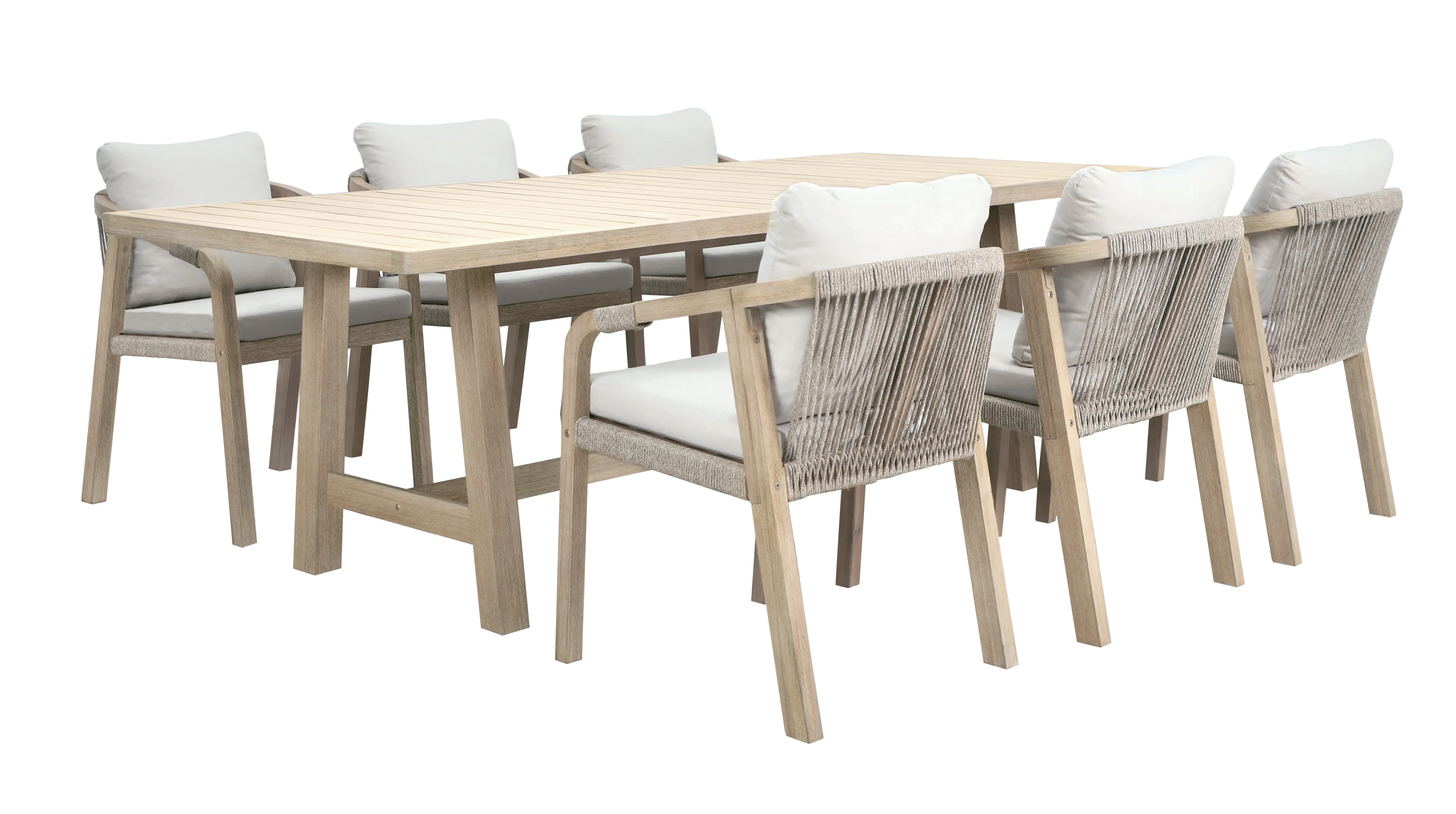 Cora 6 Seat Dining Set with Rectangular Table - Image 2
