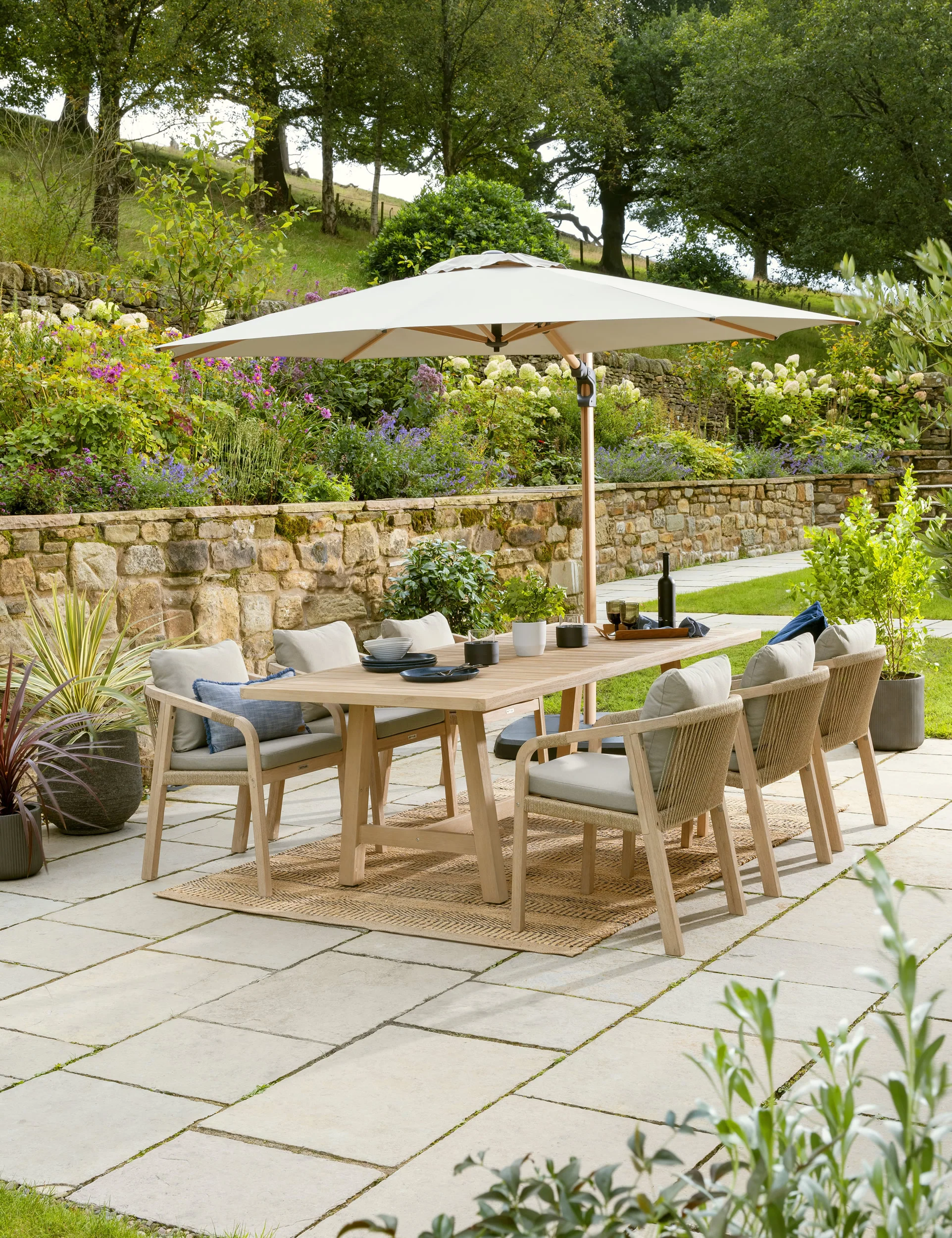 Cora 6 Seat Dining Set with Rectangular Table - Image 3