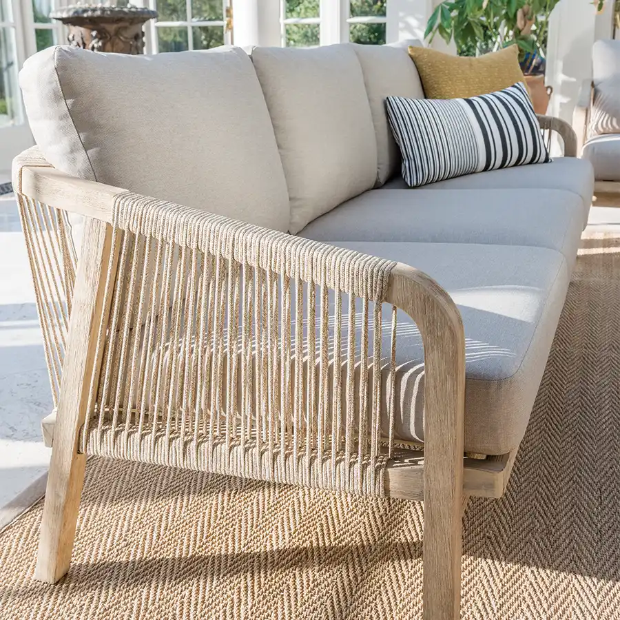 Cora Rope 3-Seater Garden Sofa - Image 3