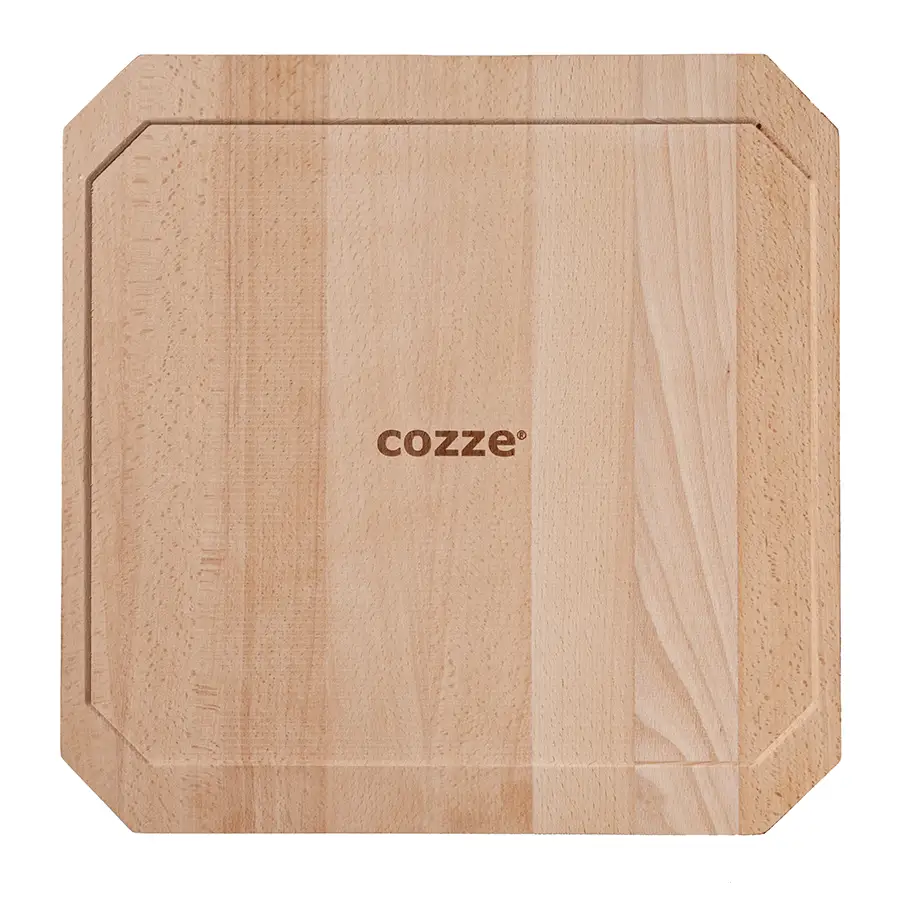Cozze® Reversible Cast Iron Pan with Bamboo Tray 330 x 330 mm - Image 4