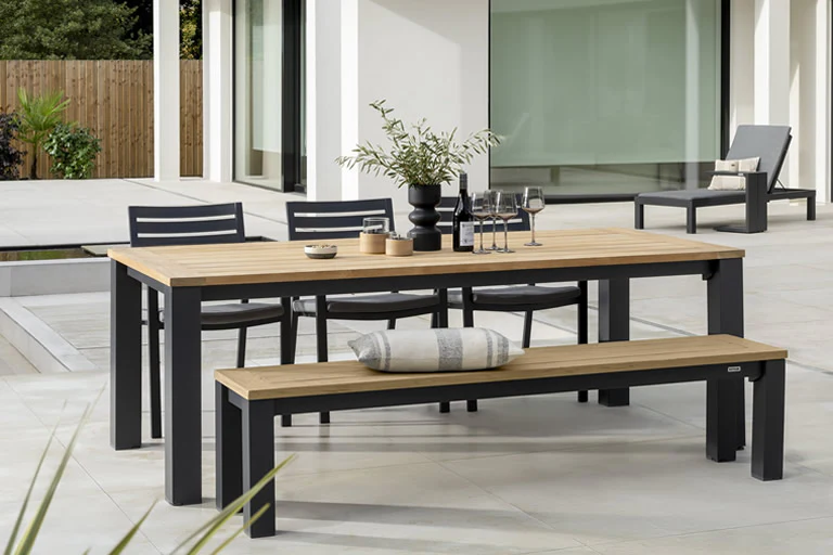elba 6 Seat Dining Set with 3 Chairs and 1 Bench - Image 5
