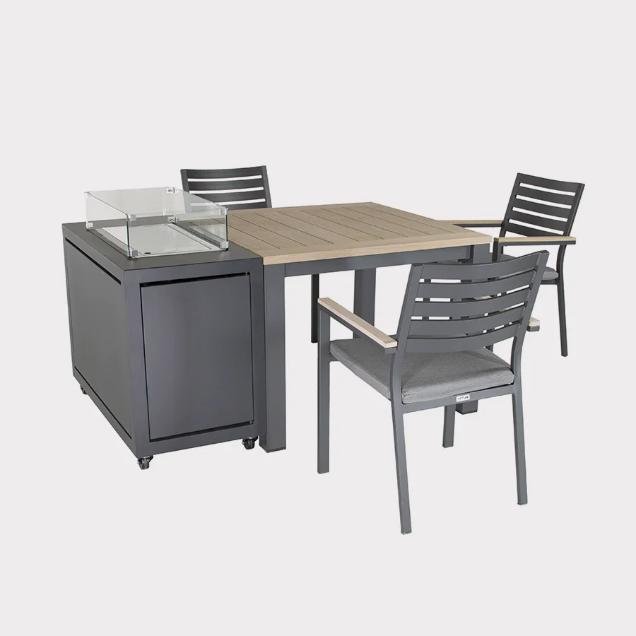 elba Dining Table 100x100cm - Grey - Image 3