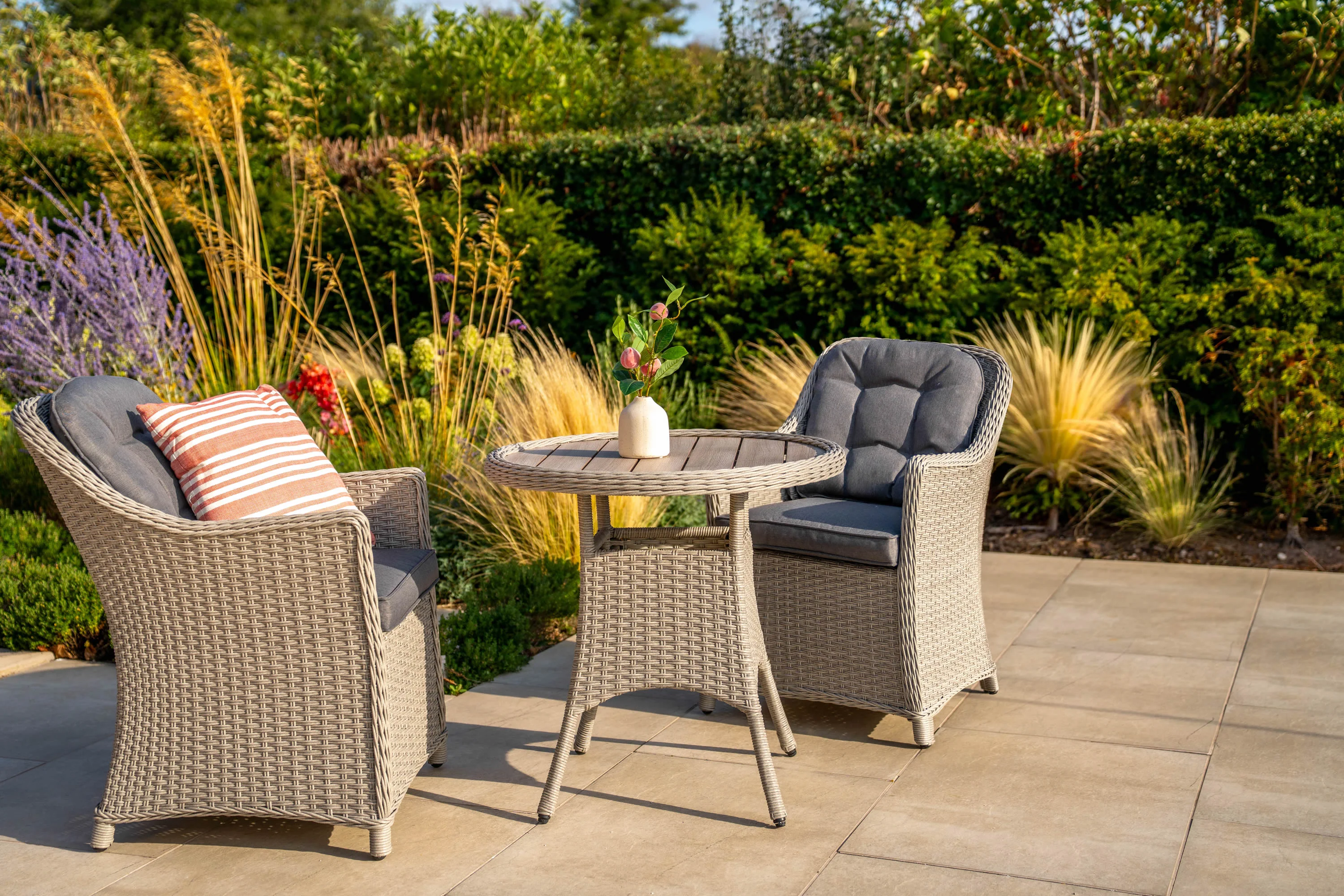 Foxley 2 Seat Wicker Bistro Set with 70cm Round Table - Image 7