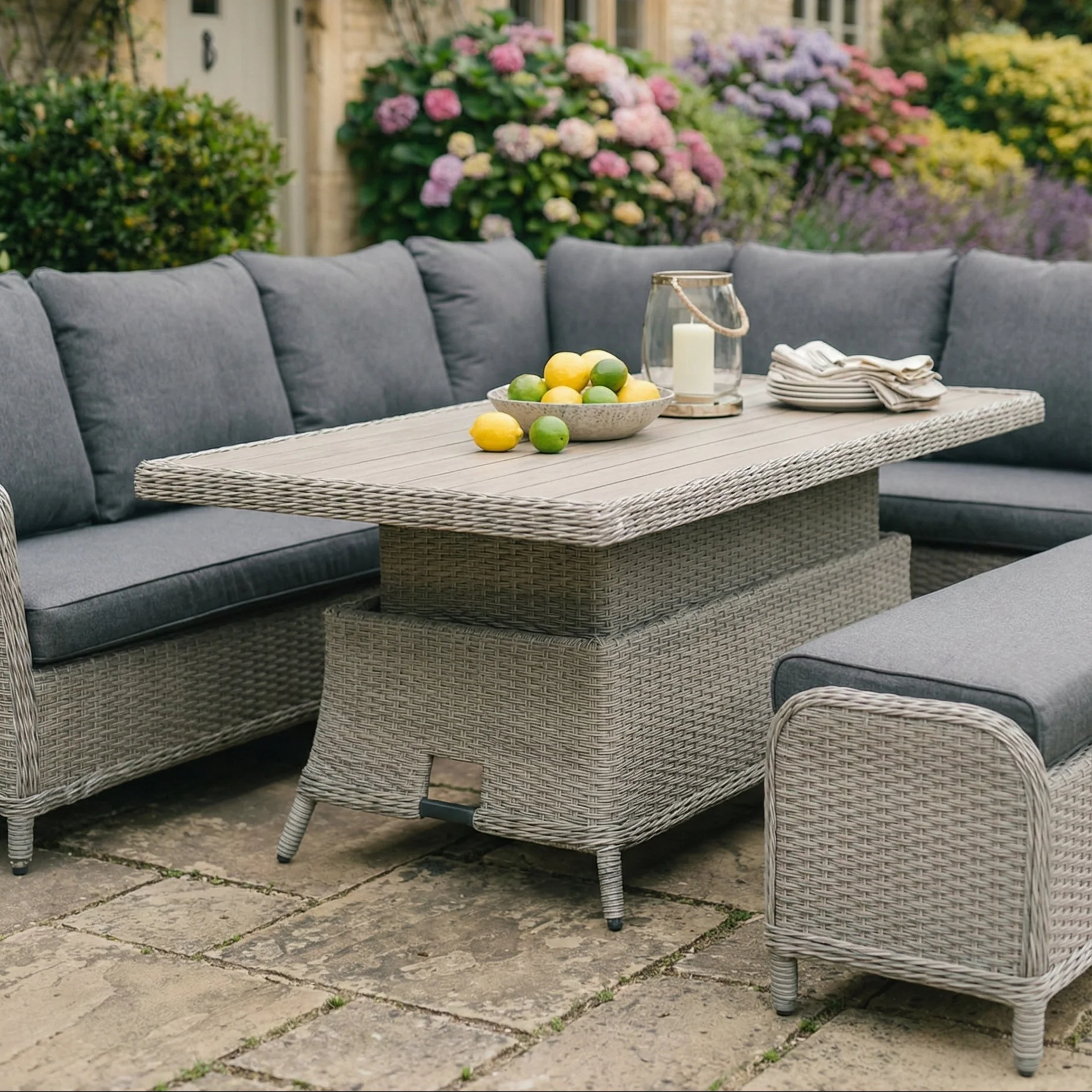 Foxley Rectangular Corner Set with 180x100cm High/Low Table - Image 3