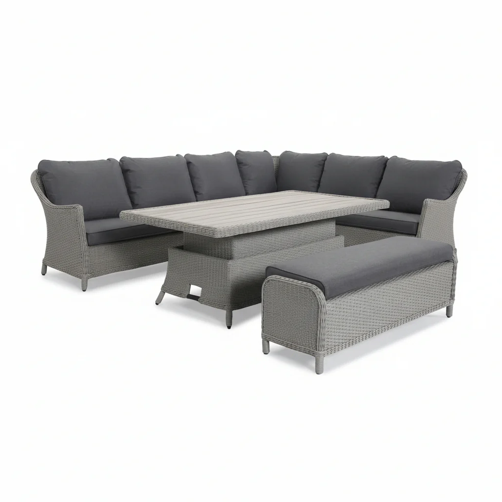 Foxley Rectangular Corner Set with 180x100cm High/Low Table - Image 4