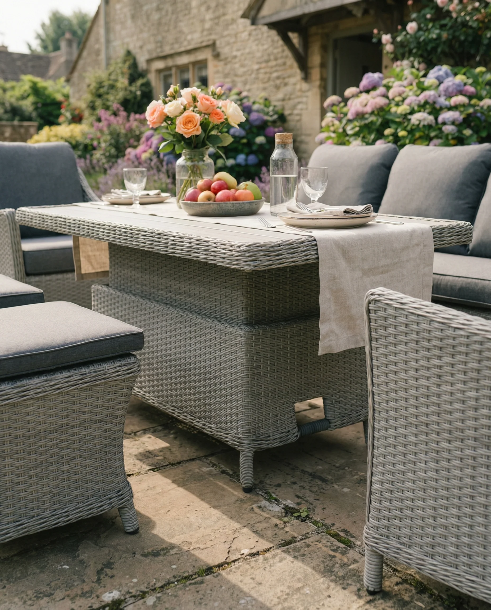 Foxley Wicker Sofa Set with High/Low Table - Image 3