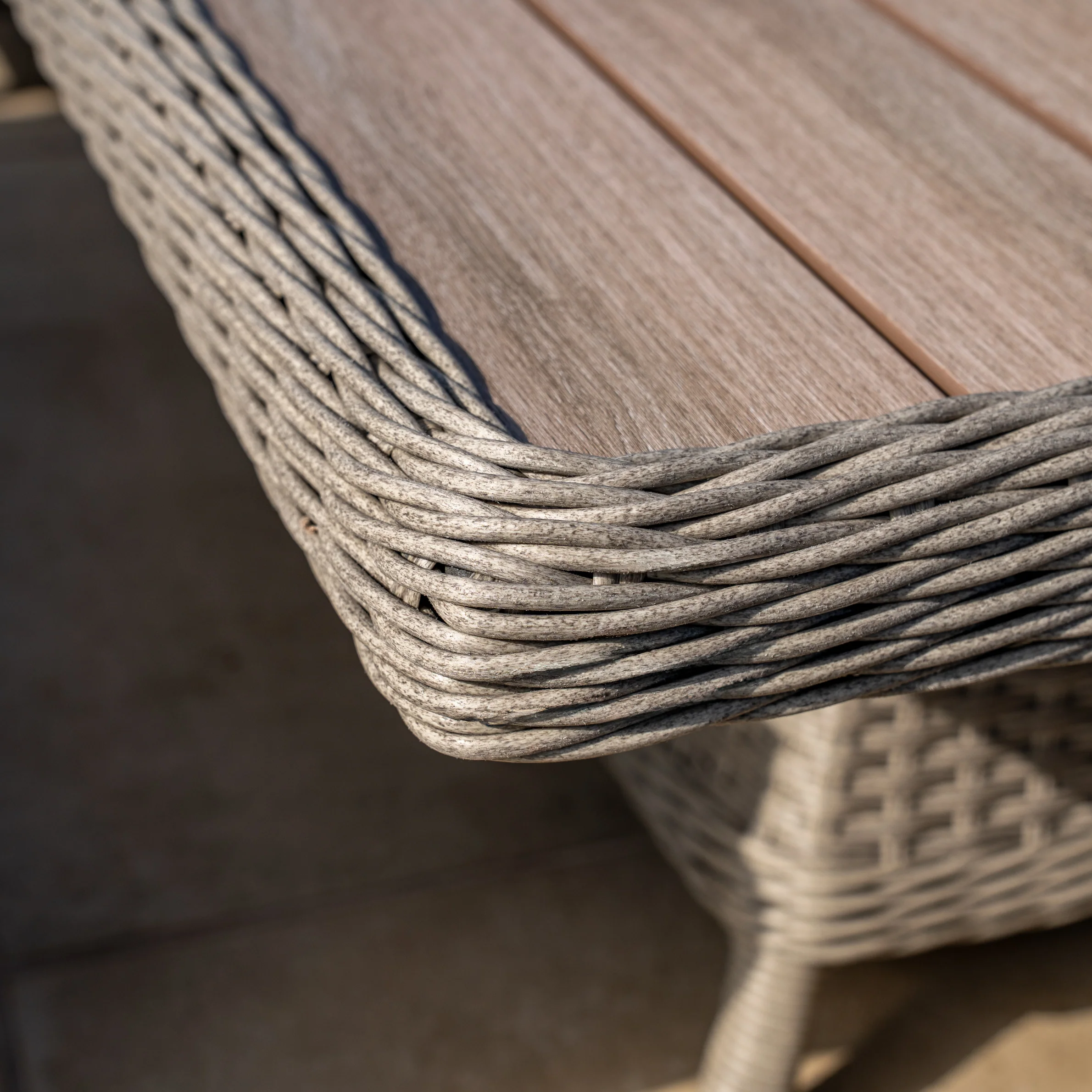 Foxley Square Wicker Corner Set with 120x120cm High/Low Table - Image 7