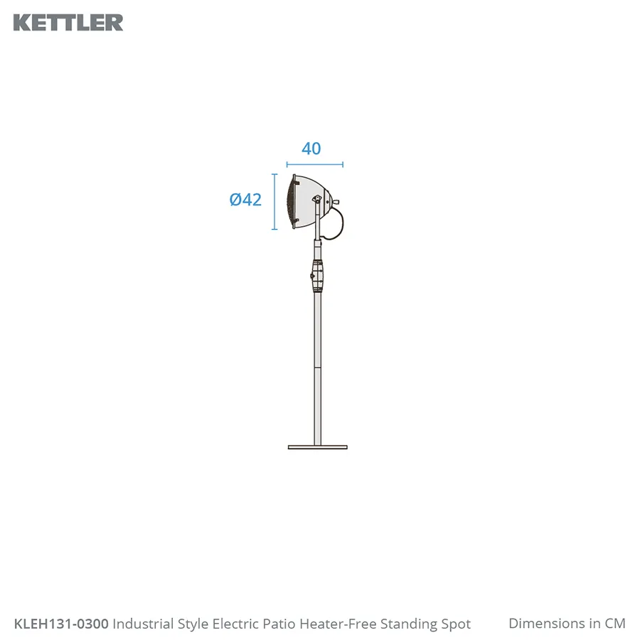 Kalos Industrial Style Electric Patio Heater – Free Standing - Image 5