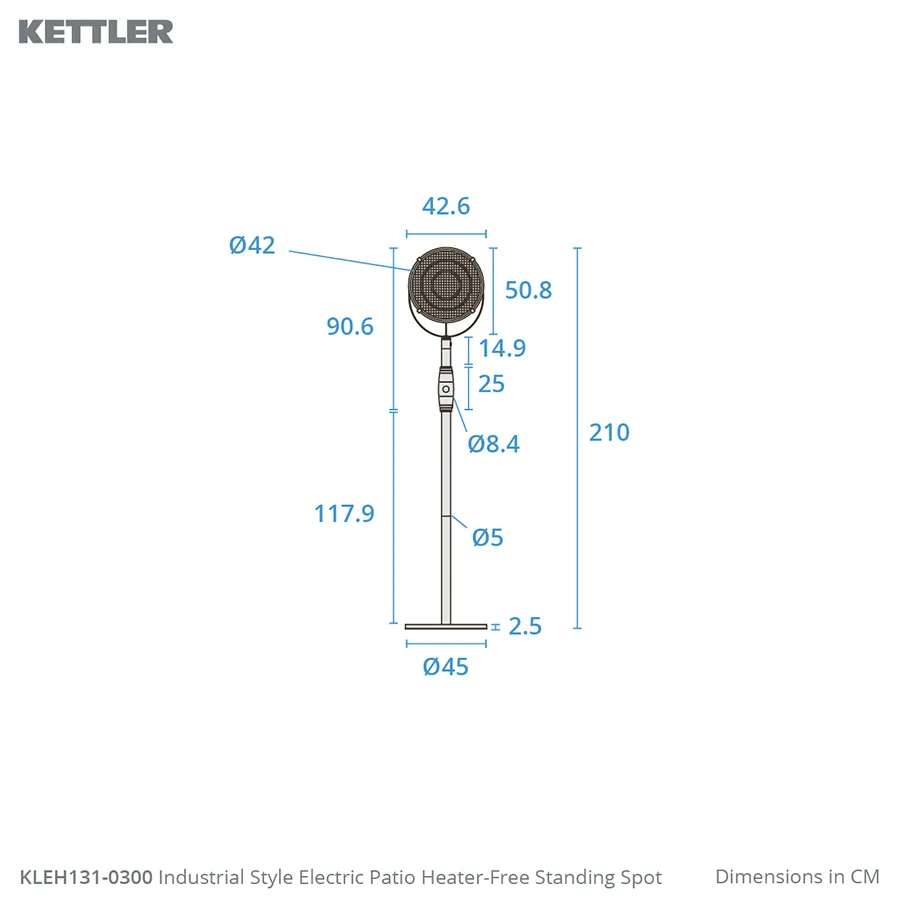 Kalos Industrial Style Electric Patio Heater – Free Standing - Image 6
