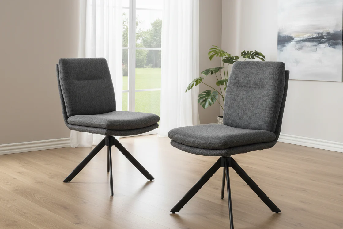 Joey Auto Swivel Dining Chair - Grey (pair) - Image 3
