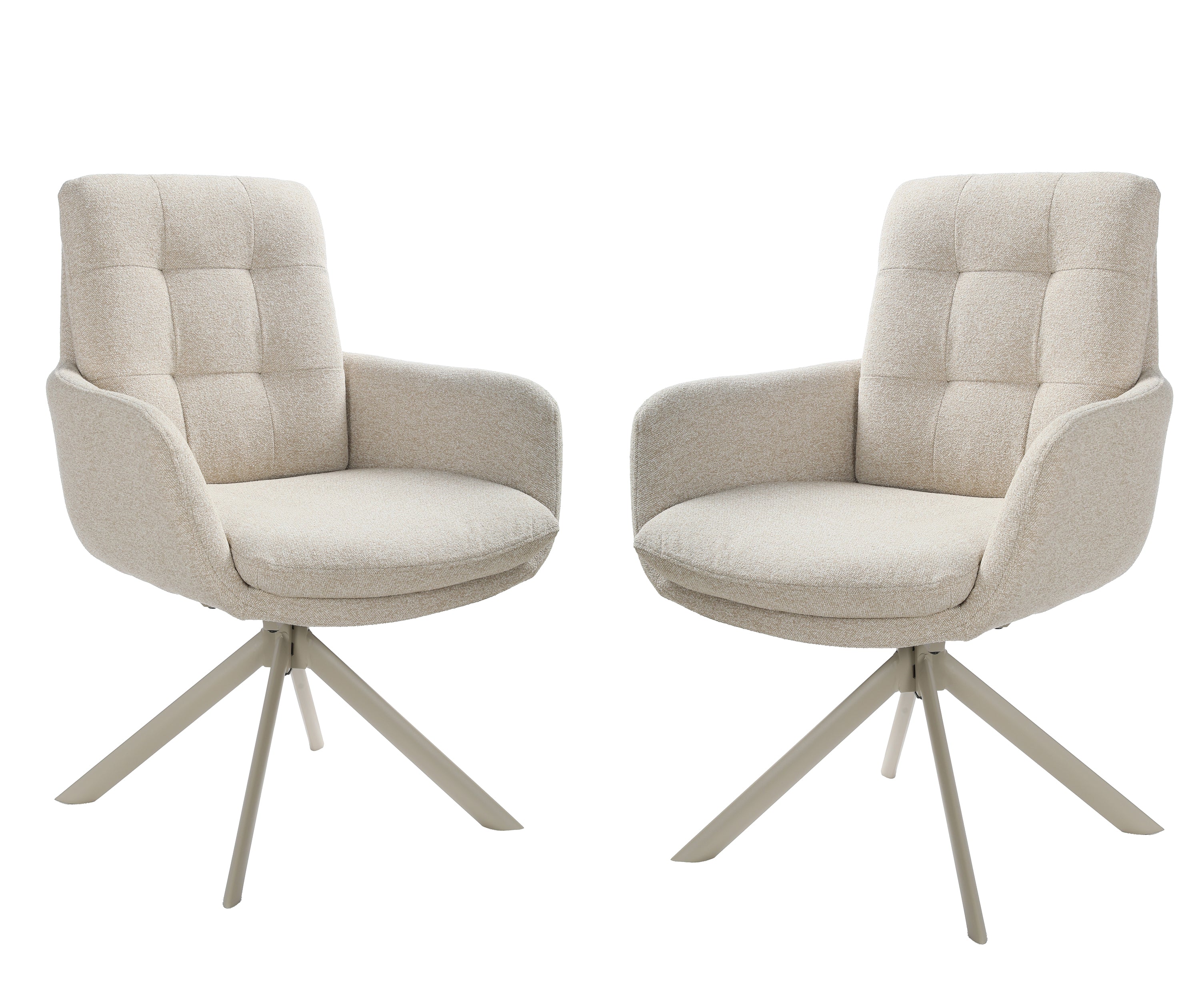 Oslo 4 Seat Dining Set with Ceramic Extendable table and Auto Swivel Armchairs - Image 9