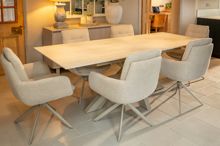 Joey Swivel Armchair - Beige (pair) - Image 5