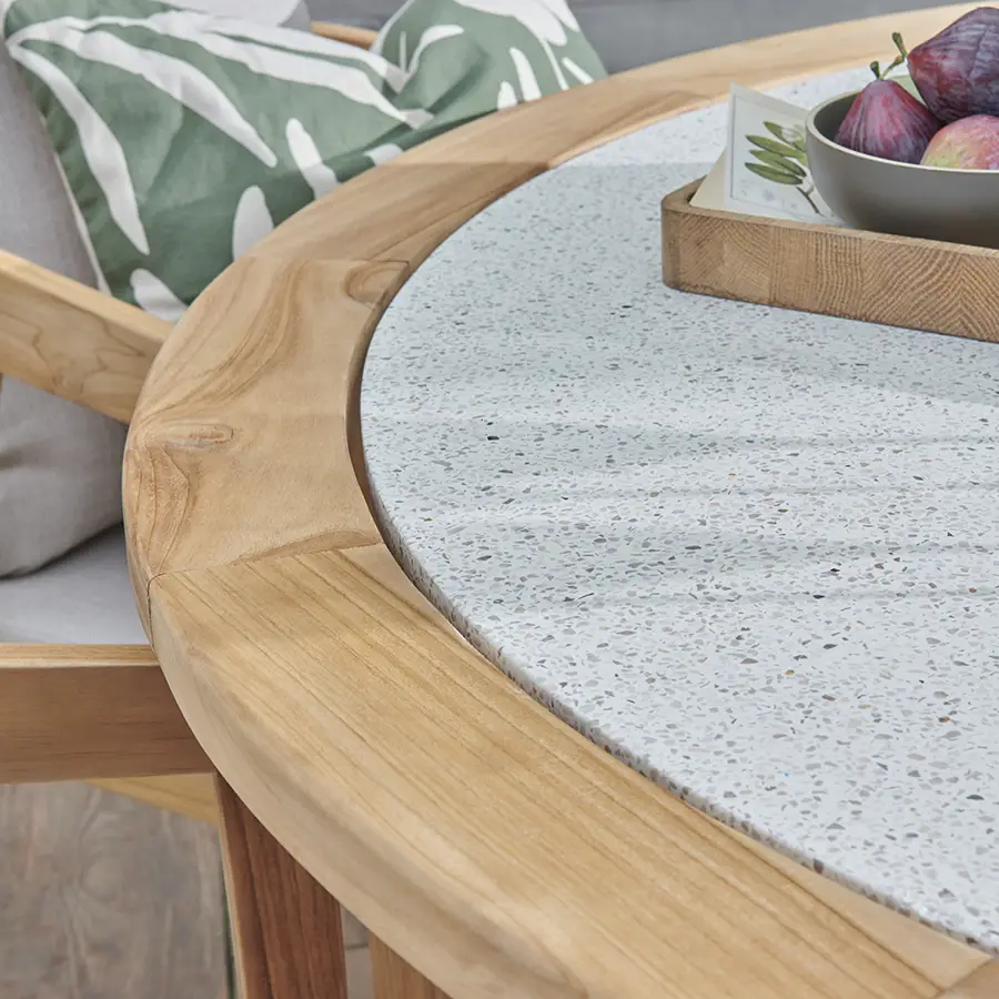 Kubu Dining Table 150cm round Terrazzo Top - Image 3