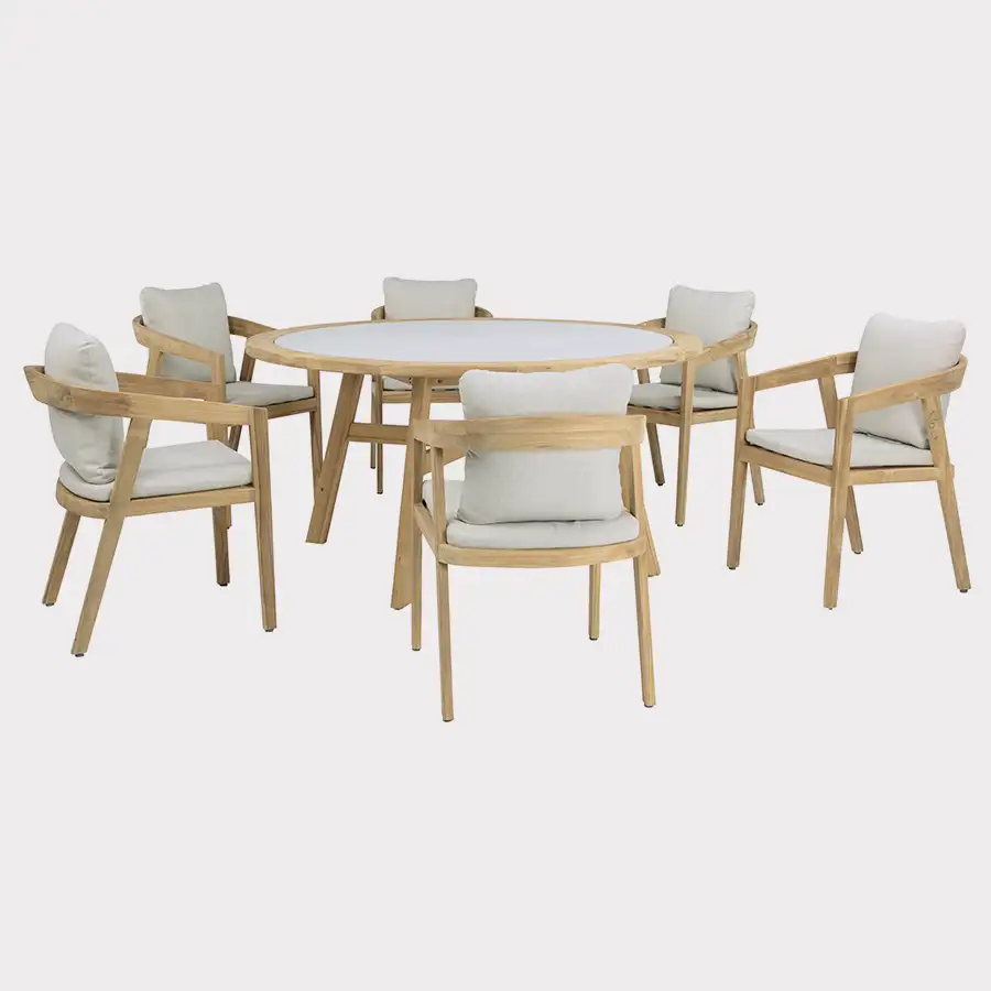 Kubu Dining Table 150cm round Terrazzo Top - Image 4