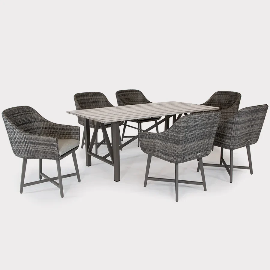 LaMode Rectangular Aluminium Dining Table - Image 3