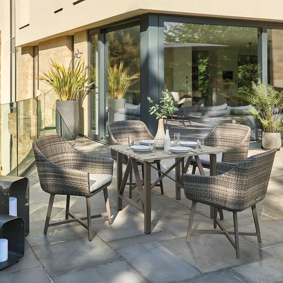 LaMode Square Aluminium Dining Table - Image 5