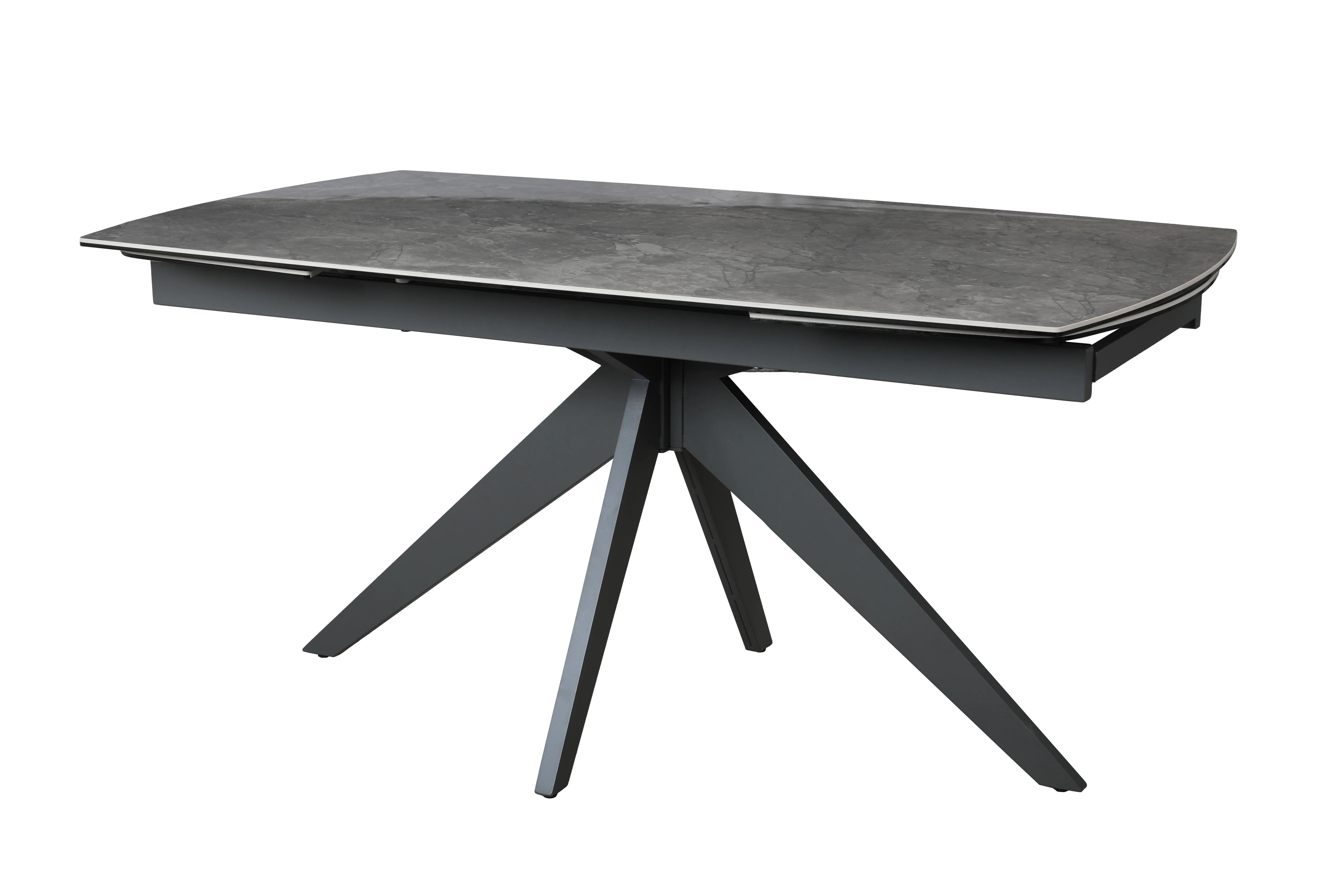Lorenzo 6 Seat Dining Set with ceramic high gloss table top & pocket sprung auto swivel dining chairs - Image 13
