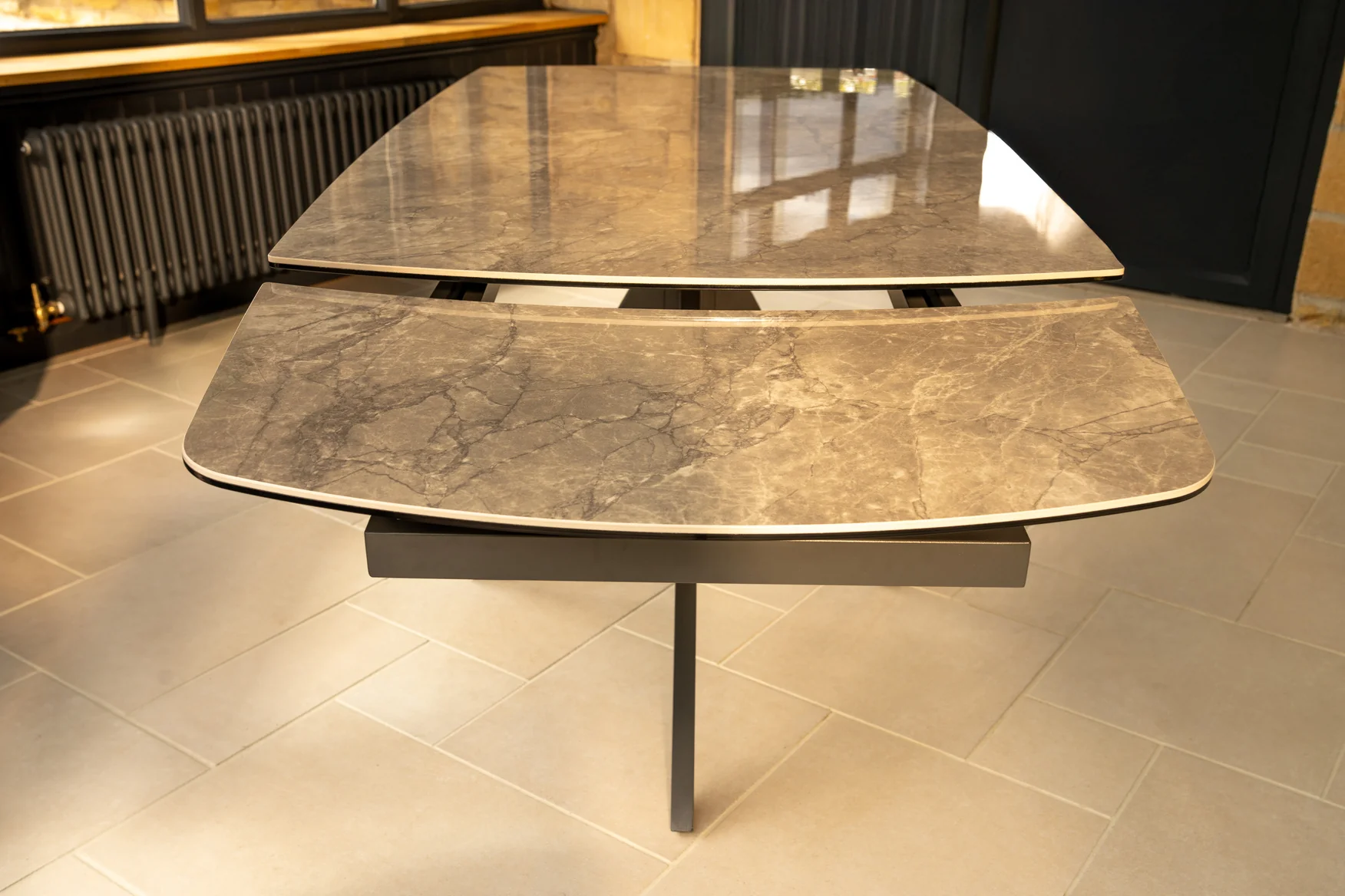 Lorenzo Indoor Dining Table - Extendable with High Gloss Finish Grey - Image 4