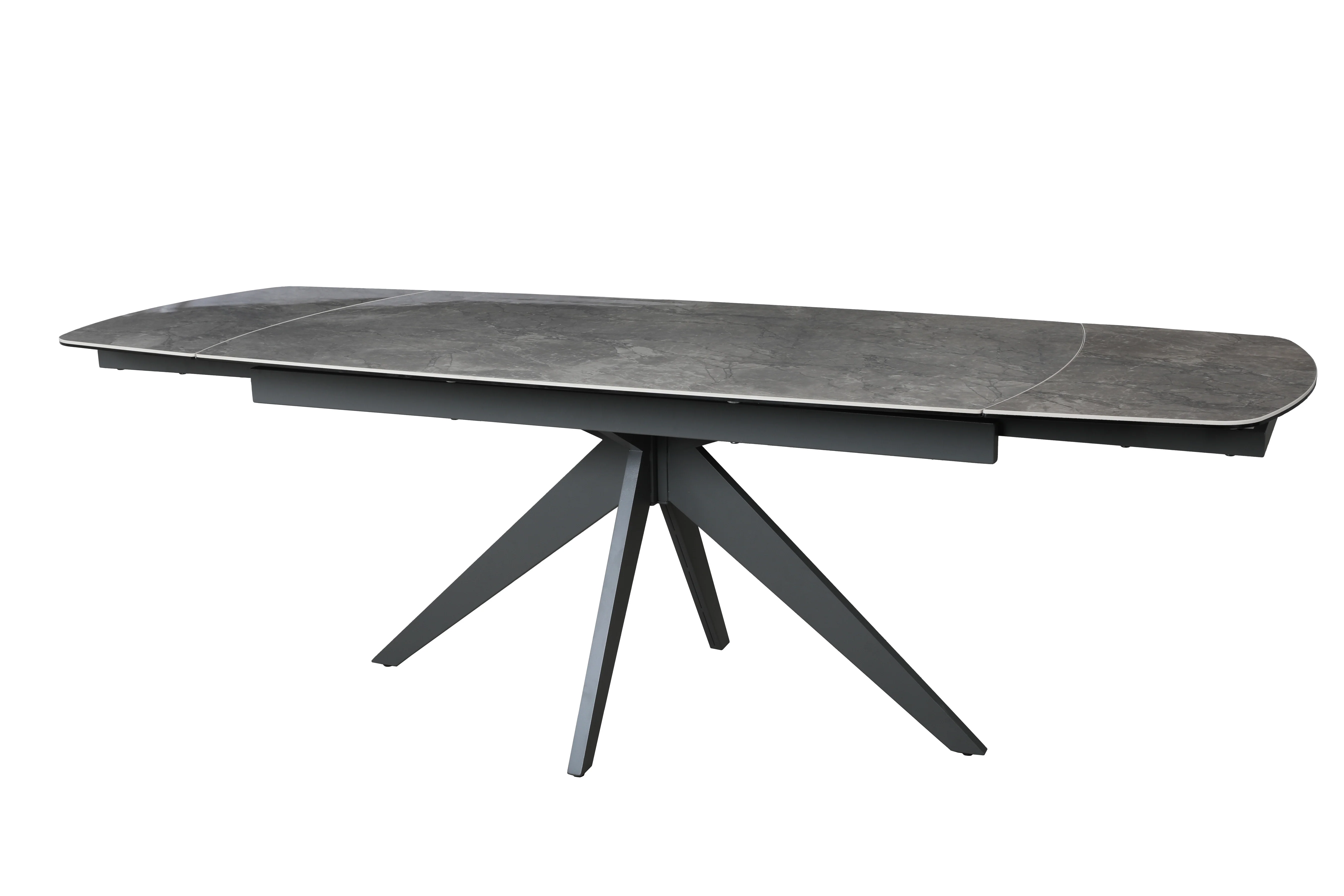Lorenzo 6 Seat Dining Set with ceramic high gloss table top & pocket sprung auto swivel dining chairs - Image 11