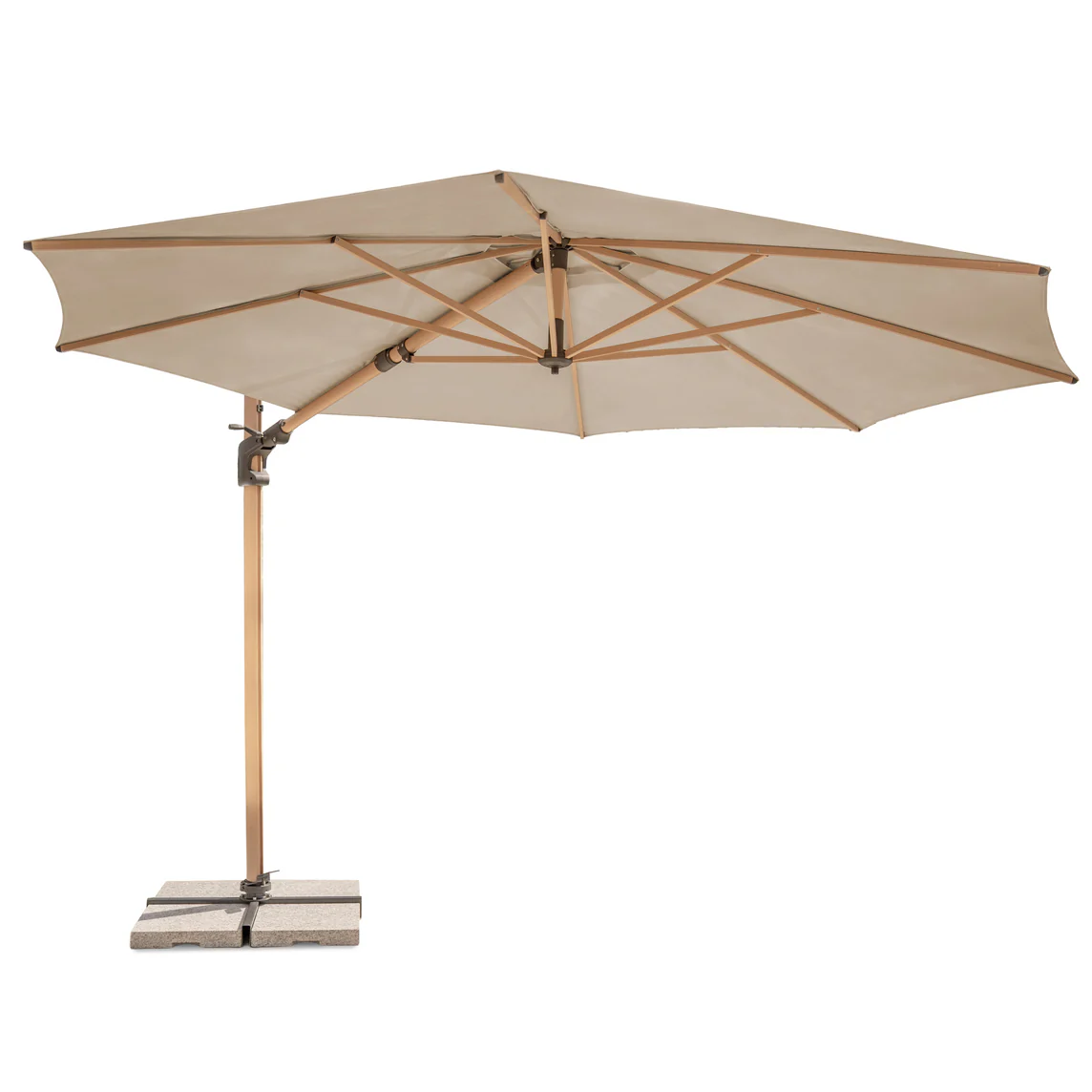 Luna 3m Round Cantilever Parasol with Granite Base & Night Cover - Image 11
