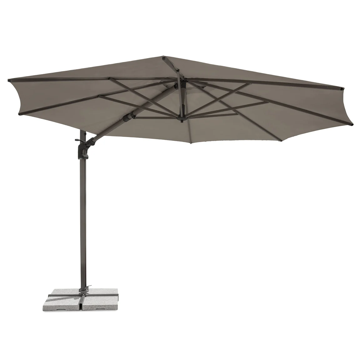 Luna 3m Round Cantilever Parasol with Granite Base & Night Cover - Image 8