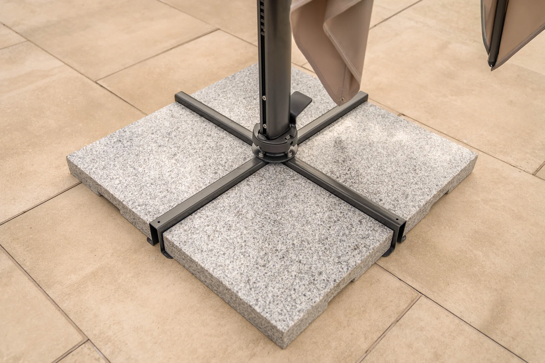 Luna 3M Square Cantilever Parasol with Granite Base & Night Cover - Image 5