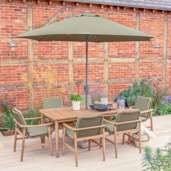 Meadow 6 Seat Wood Dining Set - Image 3