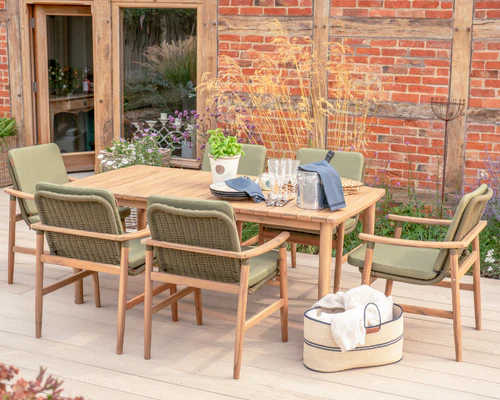 Meadow 6 Seat Wood Dining Set - Image 5