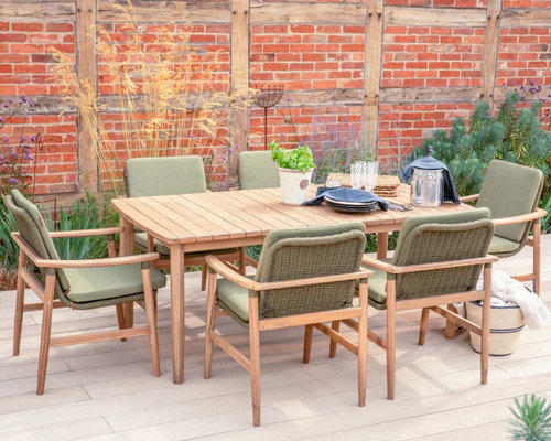 Meadow 6 Seat Wood Dining Set - Image 7