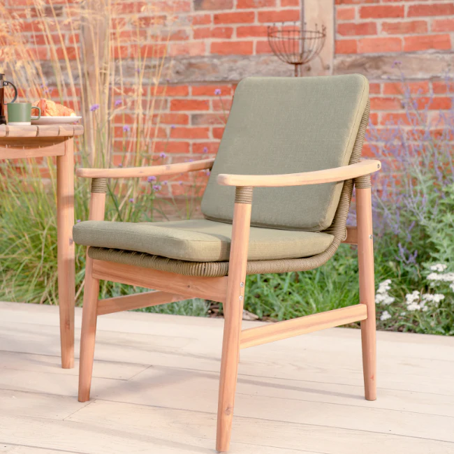 Meadow 2 Seat Bistro Set with 70cm Round Wood Table - Image 3