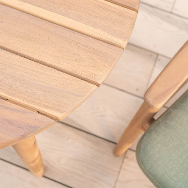 Meadow 2 Seat Bistro Set with 70cm Round Wood Table - Image 7