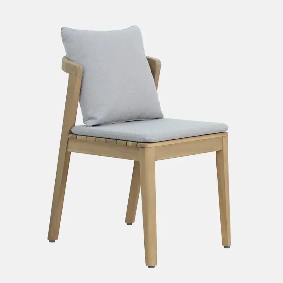 Nara Acacia Wood Dining Set with Marble Effect Tabletop - Image 7