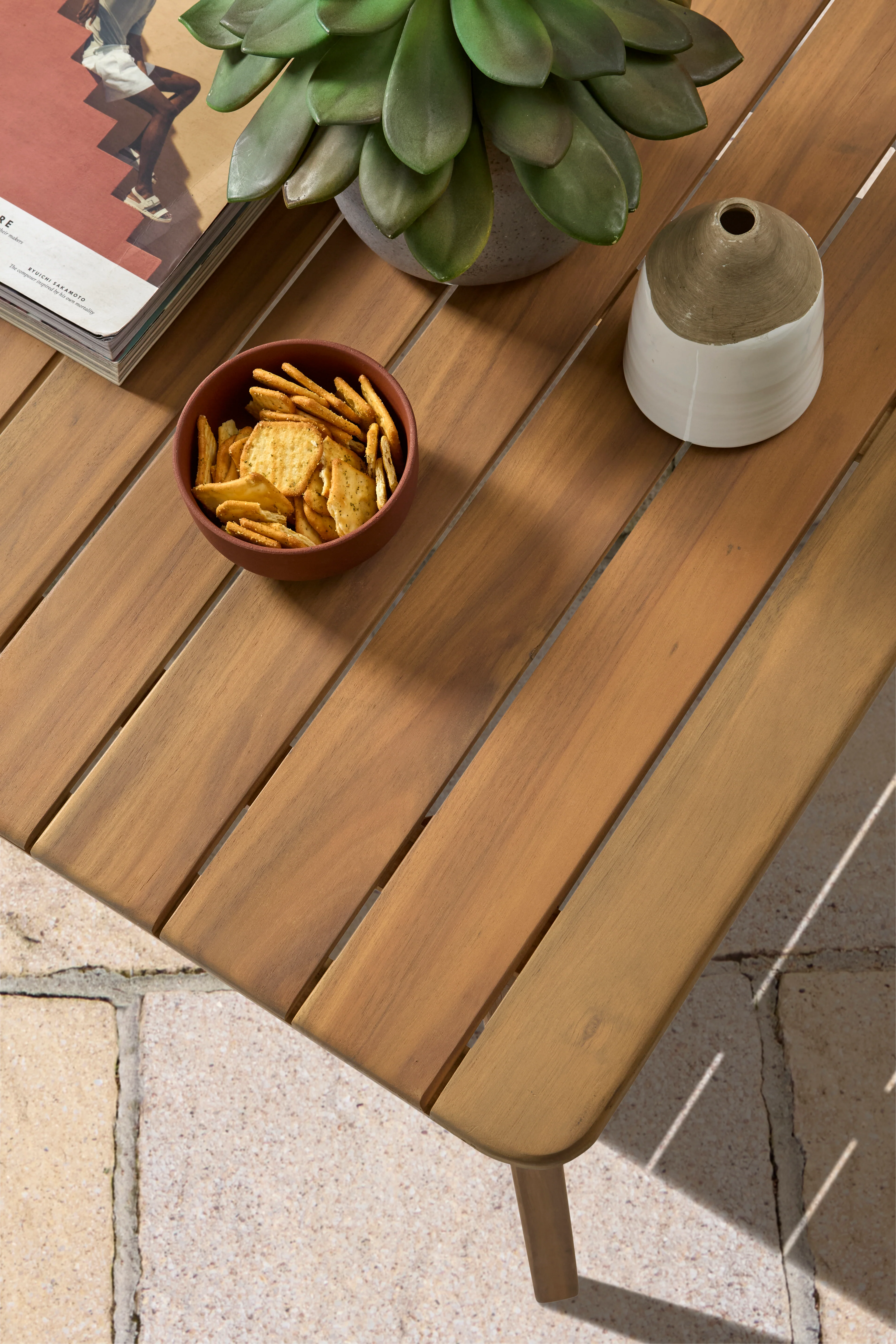 Nara FSC Acacia Wood 4 Seat Corner Set - Image 3