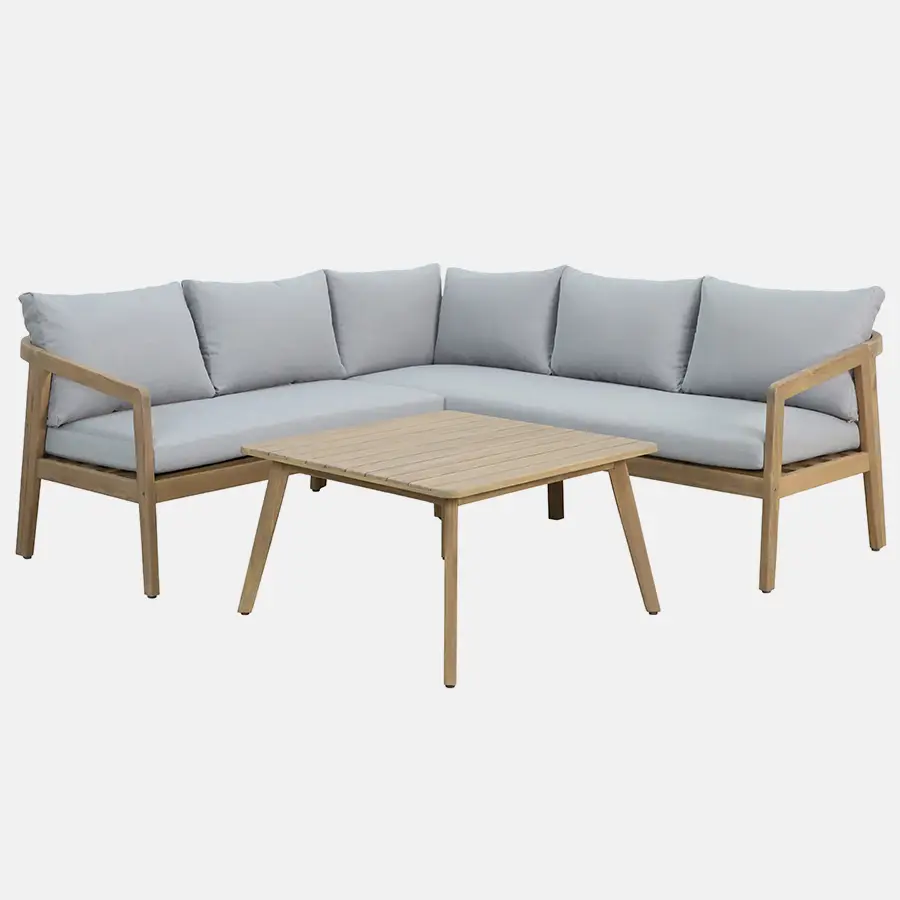 Nara FSC Acacia Wood 4 Seat Corner Set - Image 5