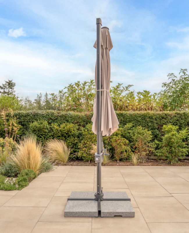 Orion 3m Round LED Cantilever Parasol with Granite Base & Night Cover - Image 12
