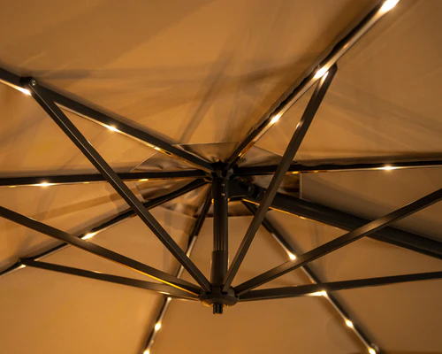 Orion 3m Round LED Cantilever Parasol with Granite Base & Night Cover - Image 9
