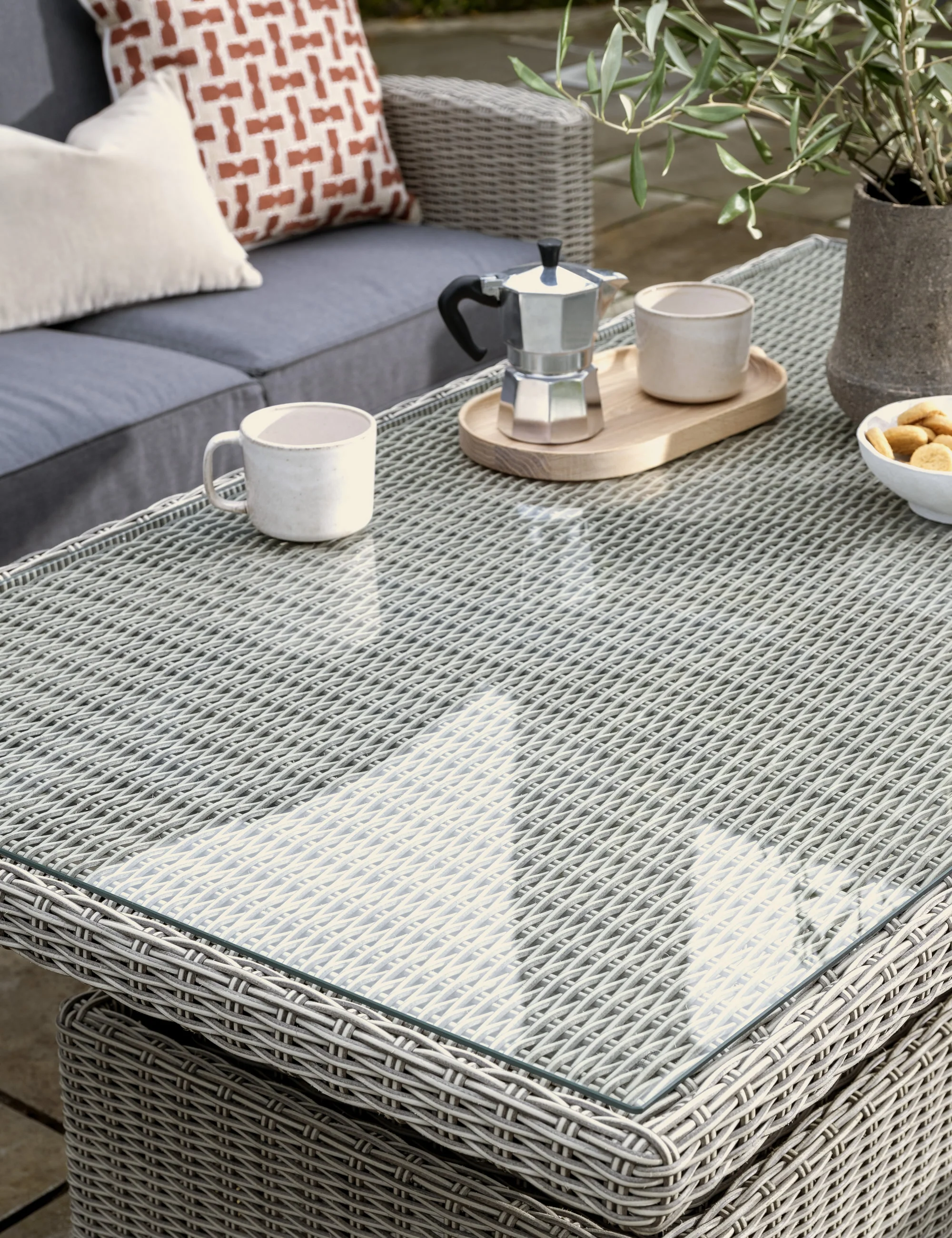 Palma High/Low Table with Glass Top - Image 3