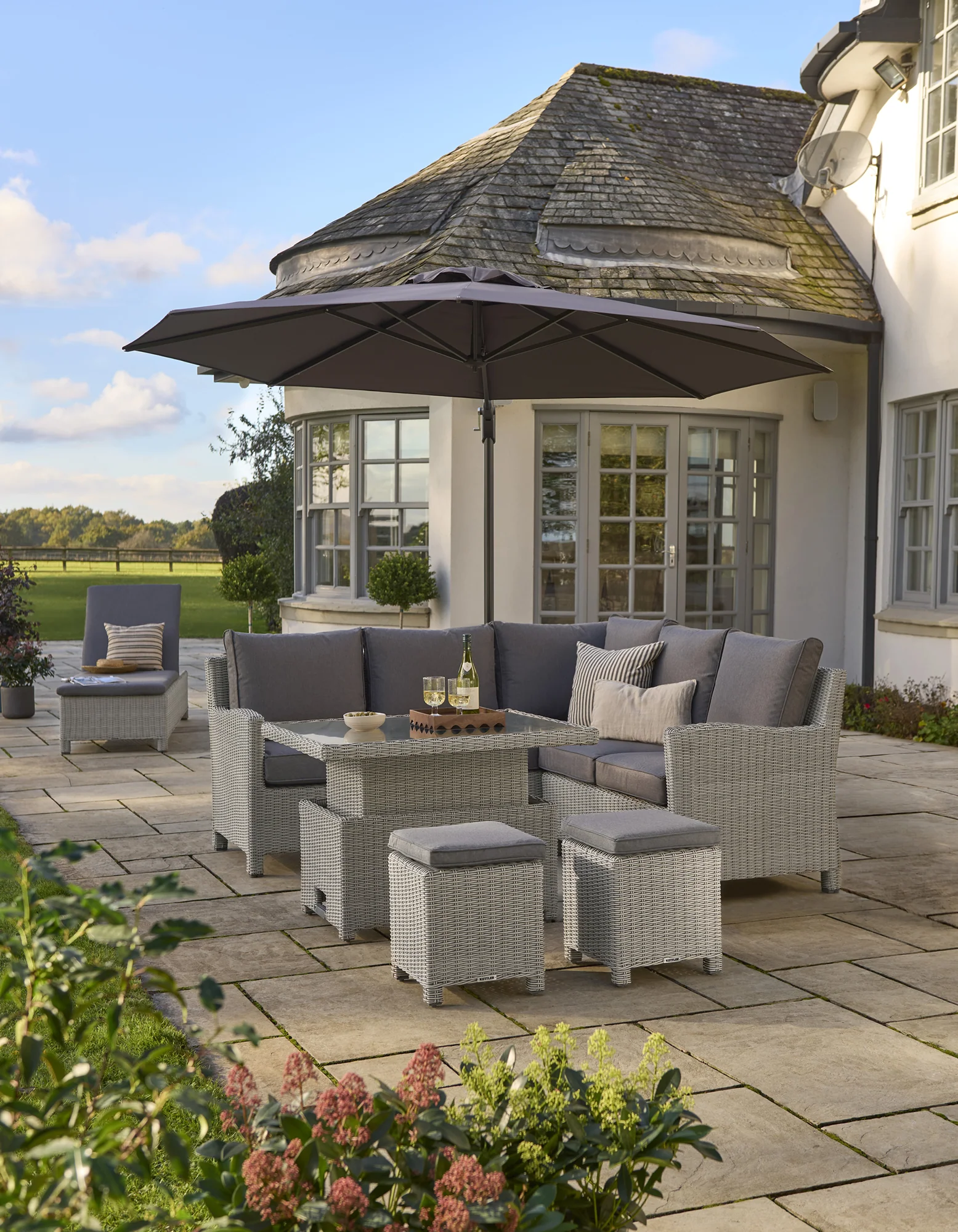 Palma Mini High/Low Table with Alu Slat Top - Image 2