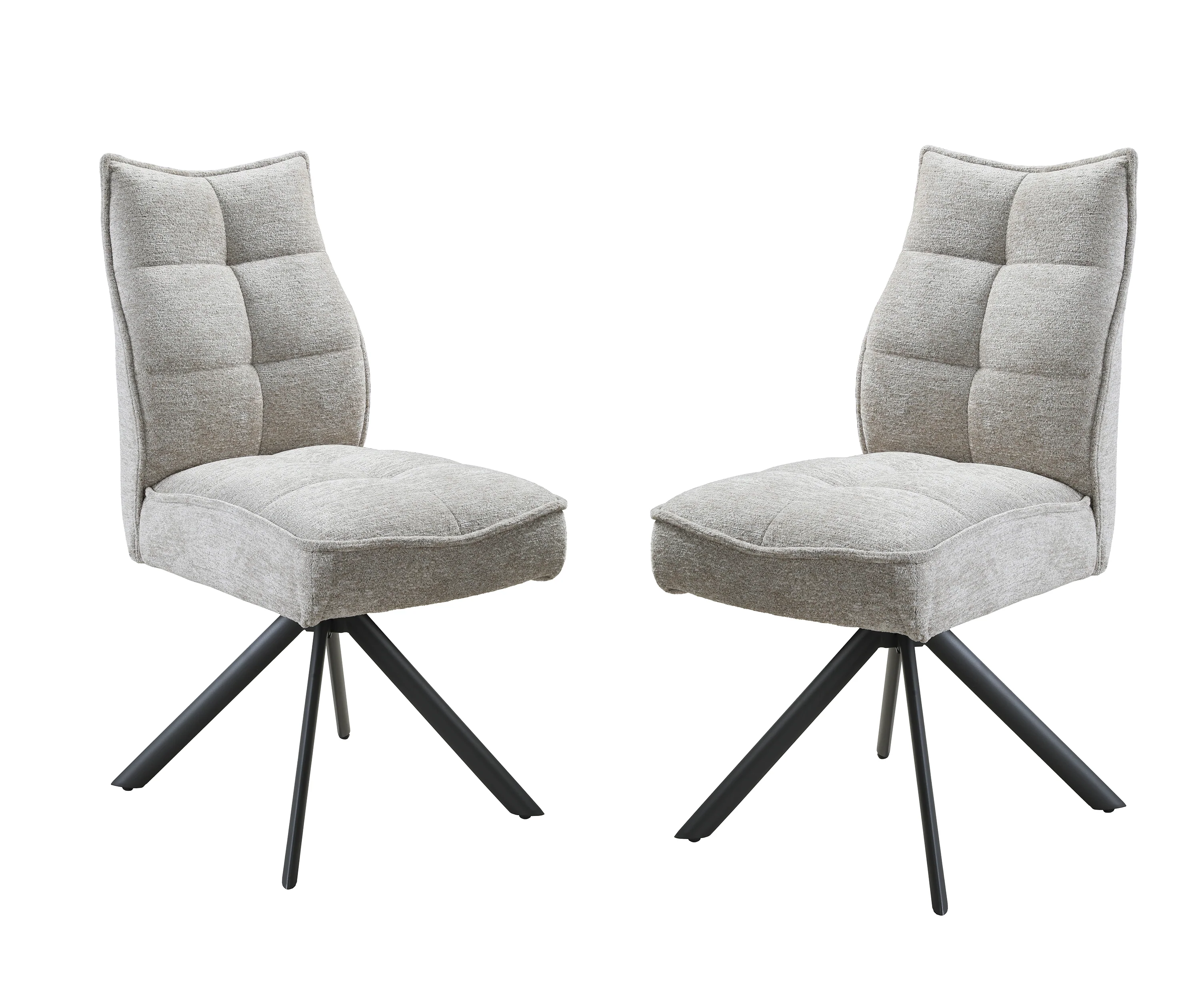 Rachel Auto Swivel Dining Chair with pocket sprung- Sand (pair) - Image 4