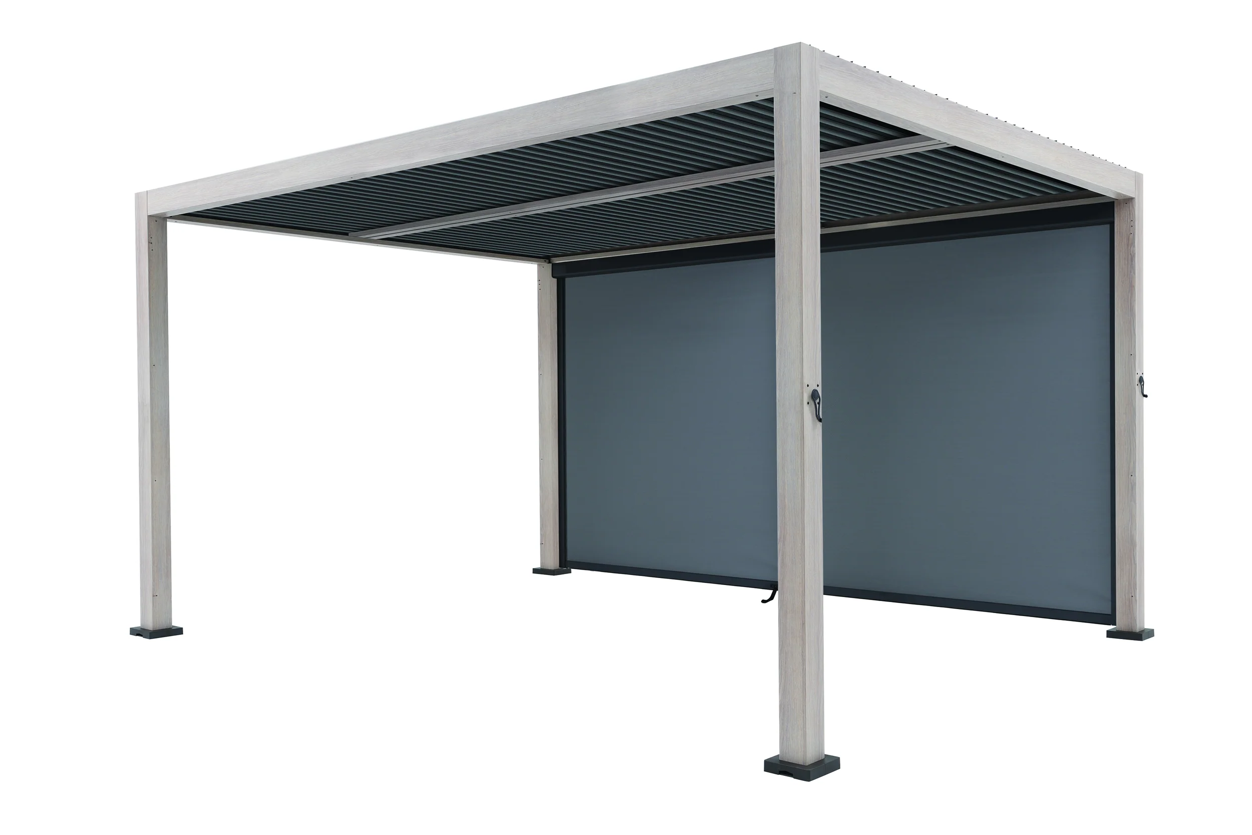 Signature Pergola Textilene Blind Cassette Grey - Image 4
